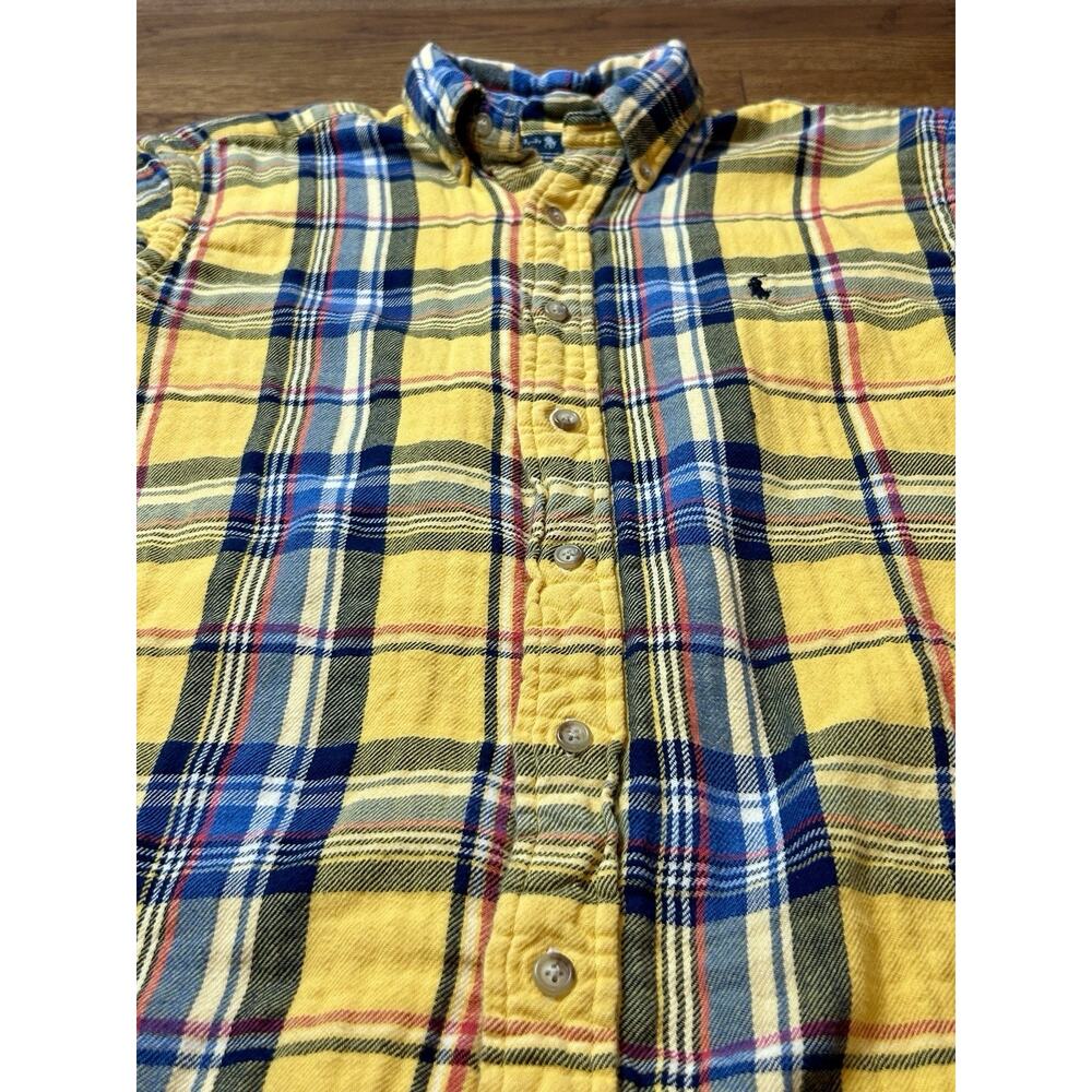 Ralph Lauren Mountain Equipment Yellow Plaid Men's Button Down Shirt Size M - Picture 5 of 9